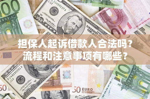 武汉担保人起诉借款人合法吗？流程和注意事项有哪些？
