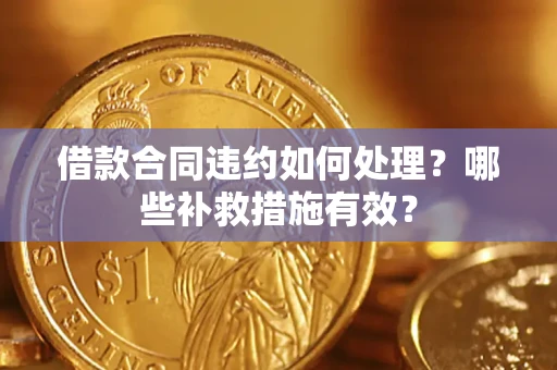 武汉借款合同违约如何处理？哪些补救措施有效？