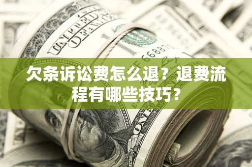武汉欠条诉讼费怎么退？退费流程有哪些技巧？
