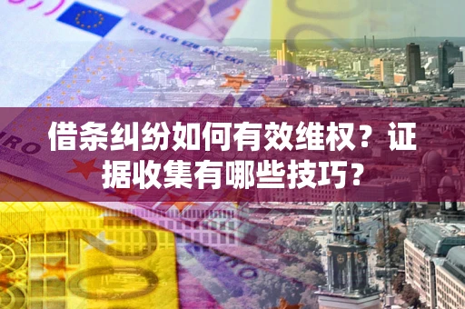 武汉借条纠纷如何有效维权？证据收集有哪些技巧？