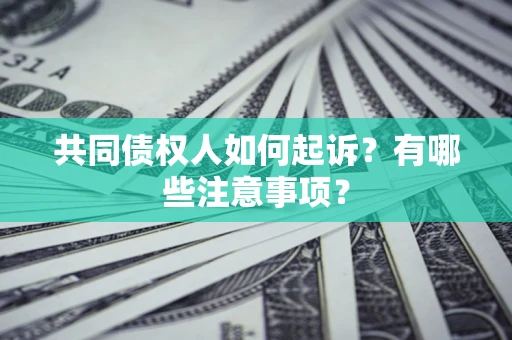 武汉共同债权人如何起诉？有哪些注意事项？